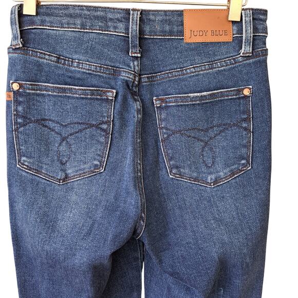 JUDY BLUE High Waist Bootcut Jeans Size 3/26 Dark Wash Embroidered Pocket - Picture 8 of 8